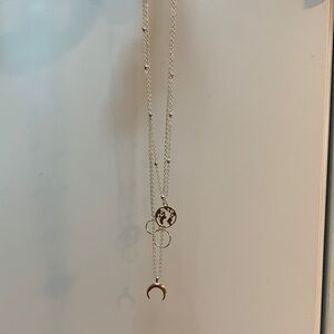 Ellie sage “adventure seeker” Silver Layered Necklace with Pendants
